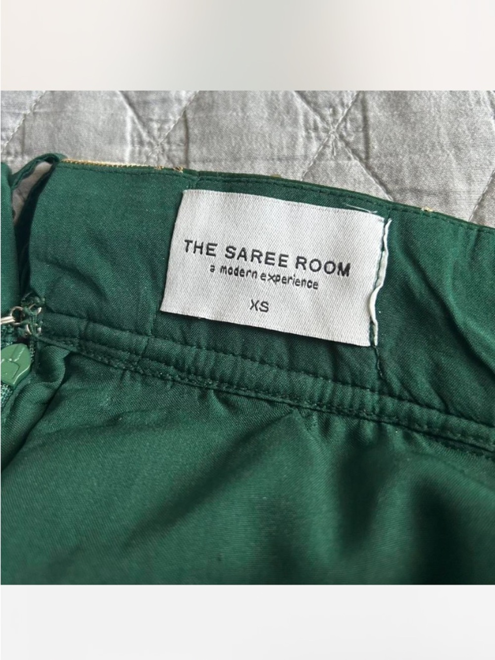 The Saree Room Emerald Green Blouse (s/xs) and Sequined Lehenga (xs) - Picture 8 of 9